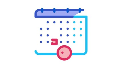 Poster - Calendar Icon Animation. color Calendar animated icon on white background