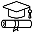 mortarboard line icon