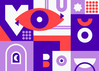 Wall Mural - creative geometric pattern art. shapes and geometric graphic design. vector, illustration
