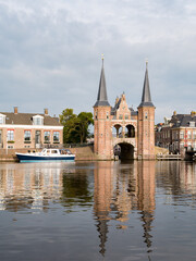 Wall Mural - Waterpoort, water gate, and Kolk canal in city of Snits, Sneek in Friesland, Netherlands