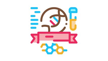 Poster - Chemistry Subjects Graduation Icon Animation. color Chemistry Subjects Graduation animated icon on white background