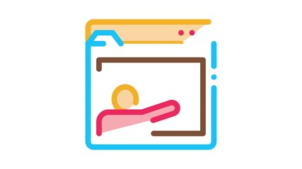 Poster - Student Personal Folder Icon Animation. color Student Personal Folder animated icon on white background