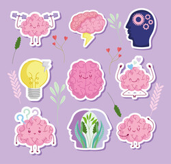 Sticker - set funny brains