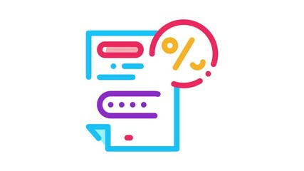 Sticker - Bonus Percentage Document Icon Animation. color Bonus Percentage Document animated icon on white background