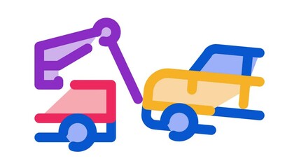 Sticker - Escape Machine Truck Icon Animation. color Escape Machine Truck animated icon on white background