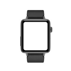 Poster - Black Modern Smart Watch Mockup with Starp and Blank Screen for Your Design. 3d Rendering