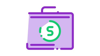 Poster - Money Dollars Case Icon Animation. color Money Dollars Case animated icon on white background