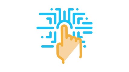 Poster - Biometric Fingerprint Verification Icon Animation. color Biometric Fingerprint Verification animated icon on white background