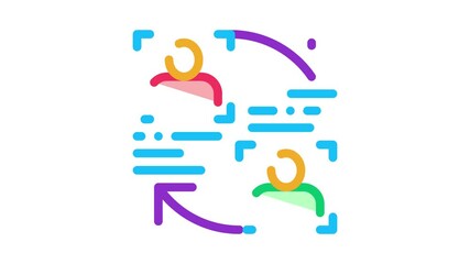 Poster - Personality Information Comparison Icon Animation. color Personality Information Comparison animated icon on white background