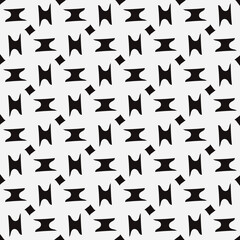 Poster - Simple shapes repeated pattern. White background and abstract checkered shapes.