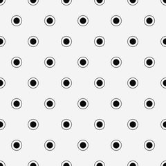 Poster - Black polka dots. Vector dots wallpaper.
