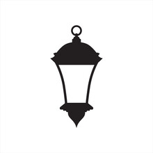 Vector Isolated Illustration Of English Hanging Lantern Silhouette