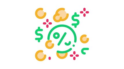 Poster - Interest-Free Loans Icon Animation. color Interest-Free Loans animated icon on white background
