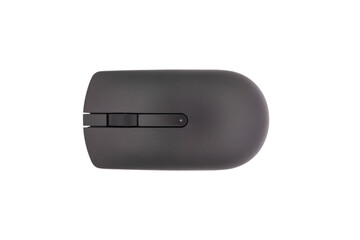 Black wireless mouse isolated on white background