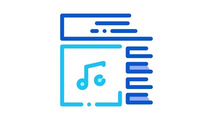 Sticker - Internet Music Play List Icon Animation. color Internet Music Play List animated icon on white background