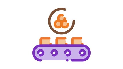 Sticker - Caviar Conveyor Icon Animation. color Caviar Conveyor animated icon on white background