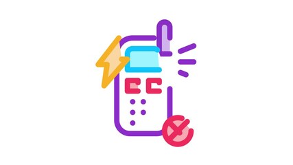 Poster - Broken Phone Icon Animation. color Broken Phone animated icon on white background