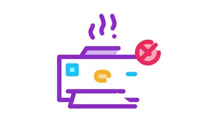 Poster - Broken Printer Icon Animation. color Broken Printer animated icon on white background