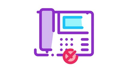 Sticker - Broken Telephone Icon Animation. color Broken Telephone animated icon on white background