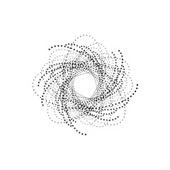 Design vortex dots backdrop. Abstract monochrome background. Vector-art illustration. 