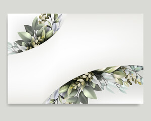 Wall Mural - brochure template with flora framing 
