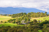 Fototapeta Natura - Breathtaking view from Seville Hill Winery - Seville, Victoria, Australia