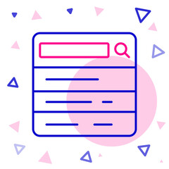 Poster - line search engine icon isolated on white background. colorful outline concept. vector