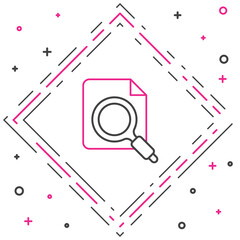 Poster - line search concept with folder icon isolated on white background. magnifying glass and document. da