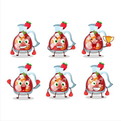 Sticker - A sporty sangria boxing athlete cartoon mascot design