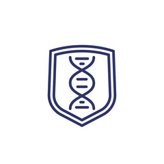 Sticker - dna and shield line icon