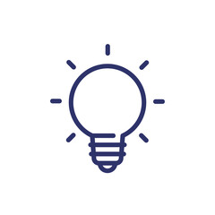 Poster - light bulb, idea line icon