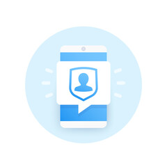 Poster - user privacy and mobile security vector icon