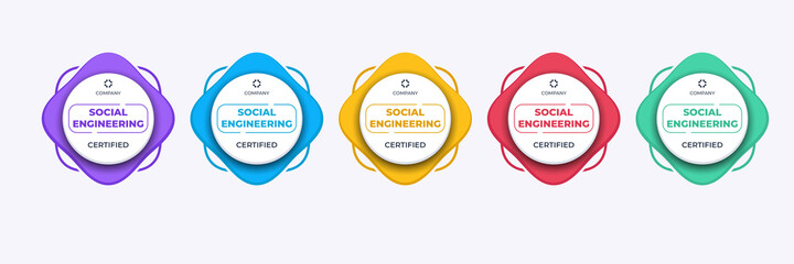 Poster - certification logo badge template in category profession. vector emblem business certified template.