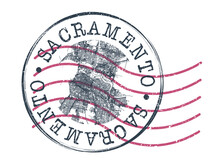 Sacramento, CA, USA Stamp Map Postal. Silhouette Seal Roads And Streets. Passport Round Design. Vector Icon. Design Retro Travel National Symbol.