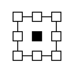 Aufkleber - align center icon on white background. flat style.