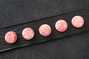 Wall Mural - Mochi - Japanese rice cake on the serving plate