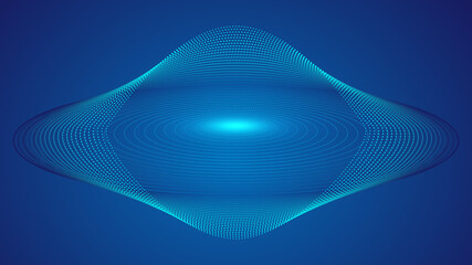 Poster - The abstract flying saucer consists of lines that form the background of Internet futuristic science fiction technology.