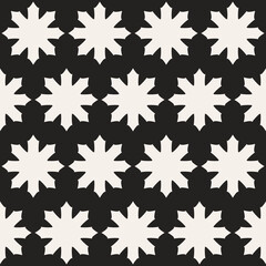 Poster - Snowed ornament and dark background. Vector simple shapes wallpaper.