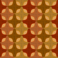 Brown abstract shapes. Vector wallpaper. Seamless brown pattern.