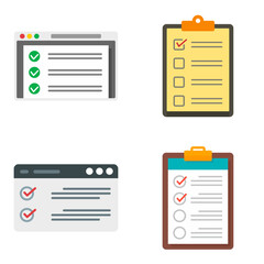Poster - Checklist icons set flat vector isolated