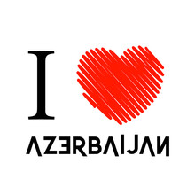 I Love Azerbaijan Red Scribbled Heart