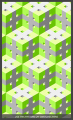 Aufkleber - Isometric pattern covers. Modern design. Cool colorful backgrounds. Applicable for Banners, Placards, Posters, Flyers. blue pattern. Eps10 vector template.
