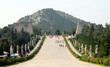 Qianling Mausoleum, Shaanxi Province, China. The Qianling Mausoleum is a Tang Dynasty tomb site including the tomb of Wu Zetian, China's only female emperor. View along the Spirit Way.