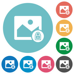 Canvas Print - Locked image flat round icons