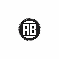 AB Logo Initial Letter Monogram with abstrac circle shape design template