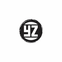 YZ Logo Initial Letter Monogram with abstrac circle shape design template