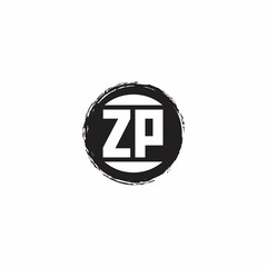 ZP Logo Initial Letter Monogram with abstrac circle shape design template