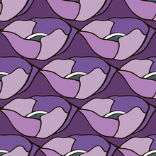 Seamless Pattern Purple Poppy Flower Lilac Vector