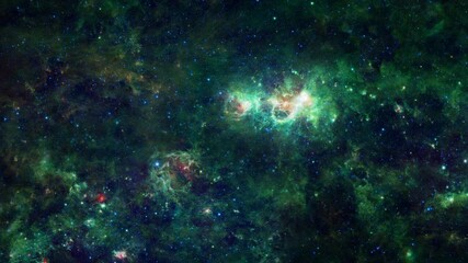 Wall Mural - universe space exploration fly to star field and nebula in milky way galaxy background. 4k 3d render