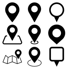 Fototapete - snvi38 SetNewVectorIllustration snvi - 9 location icon . map pin . pointer sign . map markers . social network - vector set . simple flat - transparent . AI10 / EPS10 . g10610